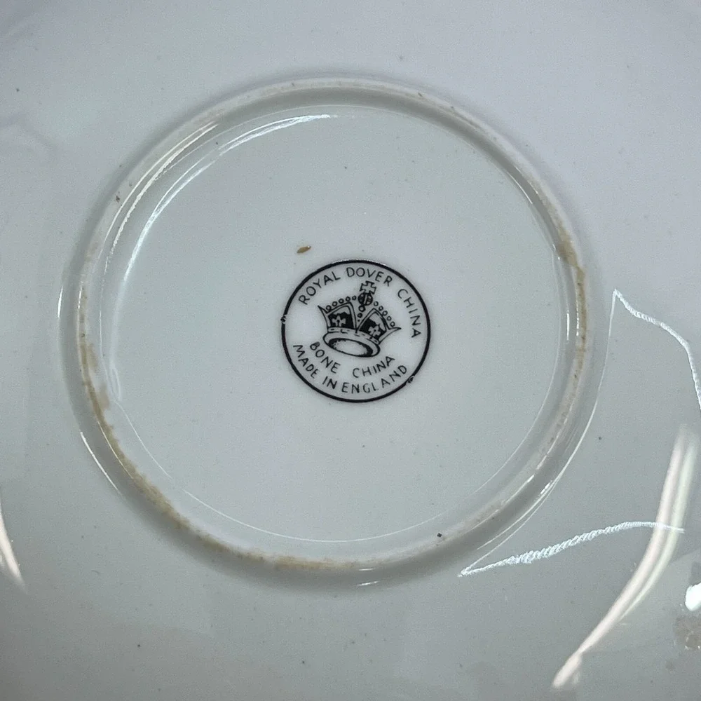 Royal Dover Bone China Cup & Saucer Pink Roses England Made Marked‎ JUNE
